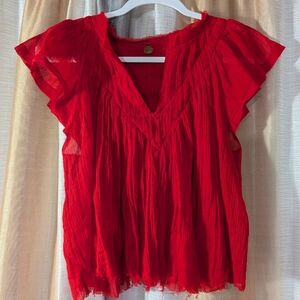 🎉 2 for $20 🎉 Free People Scarlet Red Blouse